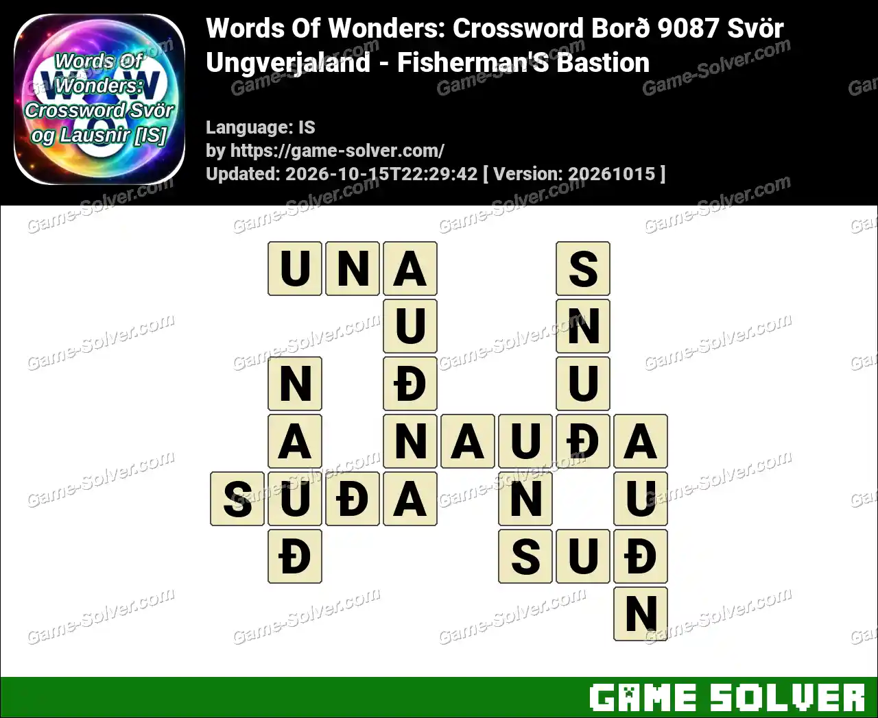 Words Of Wonders: Crossword Borð 9087 Svör – Ungverjaland – Fisherman’S Bastion